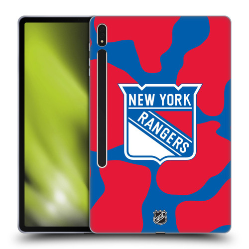 NHL New York Rangers Cow Pattern Soft Gel Case for Samsung Galaxy Tab S8 Plus