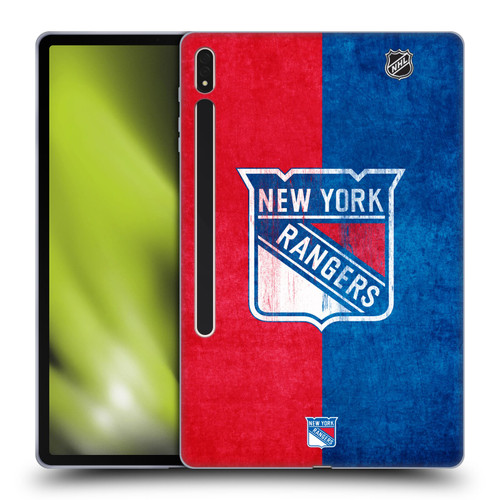 NHL New York Rangers Half Distressed Soft Gel Case for Samsung Galaxy Tab S8 Plus