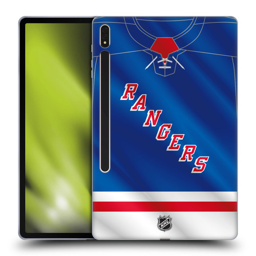 NHL New York Rangers Jersey Soft Gel Case for Samsung Galaxy Tab S8 Plus