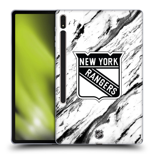 NHL New York Rangers Marble Soft Gel Case for Samsung Galaxy Tab S8 Plus