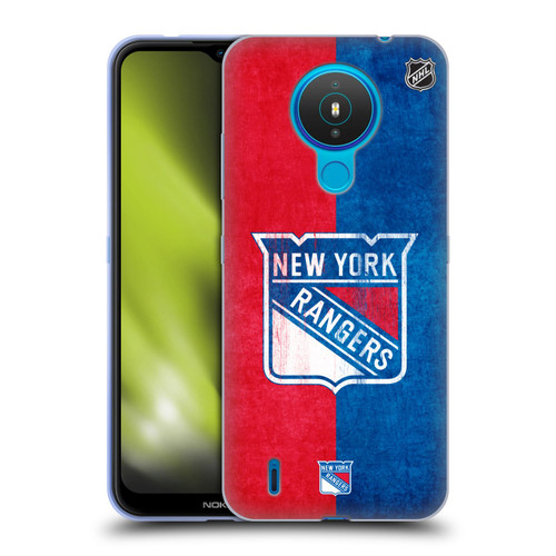 NHL New York Rangers Half Distressed Soft Gel Case for Nokia 1.4