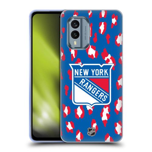 NHL New York Rangers Leopard Pattern Soft Gel Case for Nokia X30
