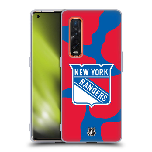 NHL New York Rangers Cow Pattern Soft Gel Case for OPPO Find X2 Pro 5G