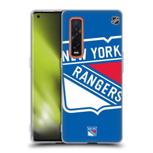 NHL New York Rangers Oversized Soft Gel Case for OPPO Find X2 Pro 5G