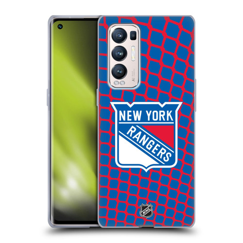 NHL New York Rangers Net Pattern Soft Gel Case for OPPO Find X3 Neo / Reno5 Pro+ 5G