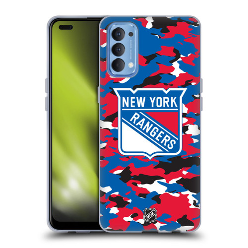 NHL New York Rangers Camouflage Soft Gel Case for OPPO Reno 4 5G