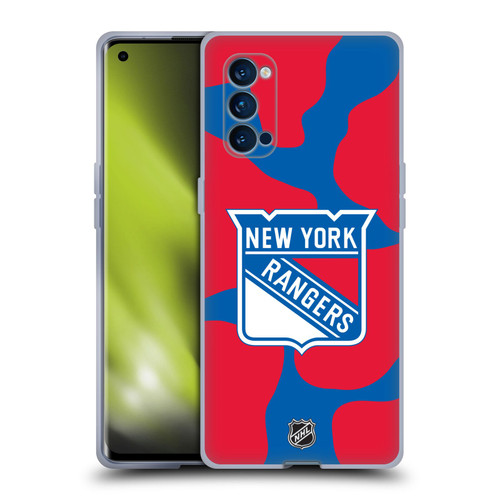 NHL New York Rangers Cow Pattern Soft Gel Case for OPPO Reno 4 Pro 5G