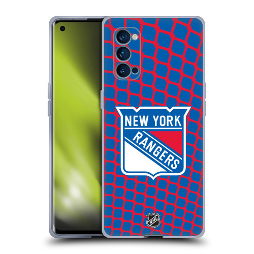NHL New York Rangers Net Pattern Soft Gel Case for OPPO Reno 4 Pro 5G