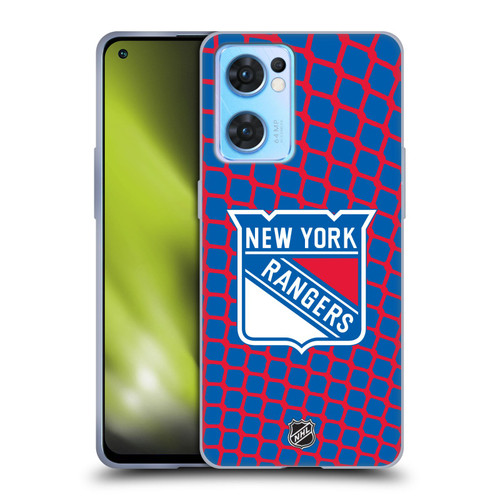 NHL New York Rangers Net Pattern Soft Gel Case for OPPO Reno7 5G / Find X5 Lite