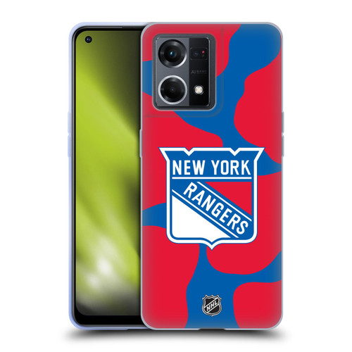 NHL New York Rangers Cow Pattern Soft Gel Case for OPPO Reno8 4G