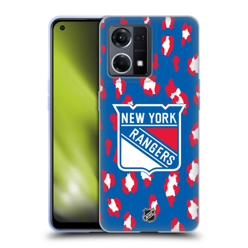 NHL New York Rangers Leopard Pattern Soft Gel Case for OPPO Reno8 4G