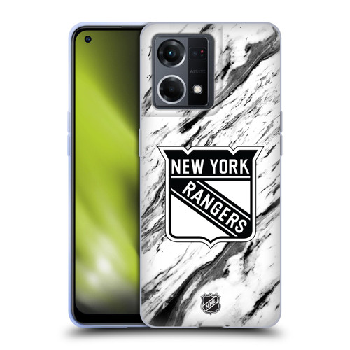 NHL New York Rangers Marble Soft Gel Case for OPPO Reno8 4G