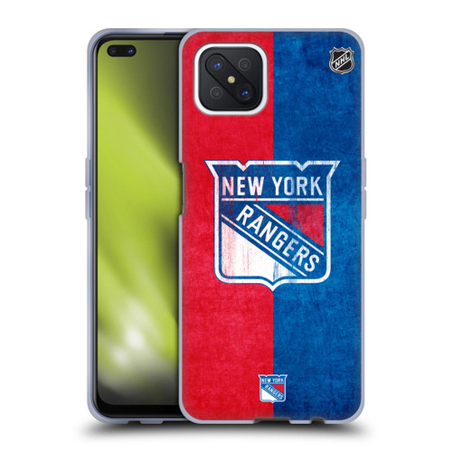 NHL New York Rangers Half Distressed Soft Gel Case for OPPO Reno4 Z 5G