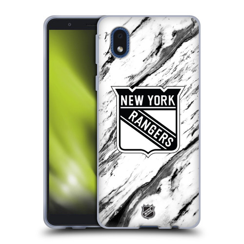 NHL New York Rangers Marble Soft Gel Case for Samsung Galaxy A01 Core (2020)