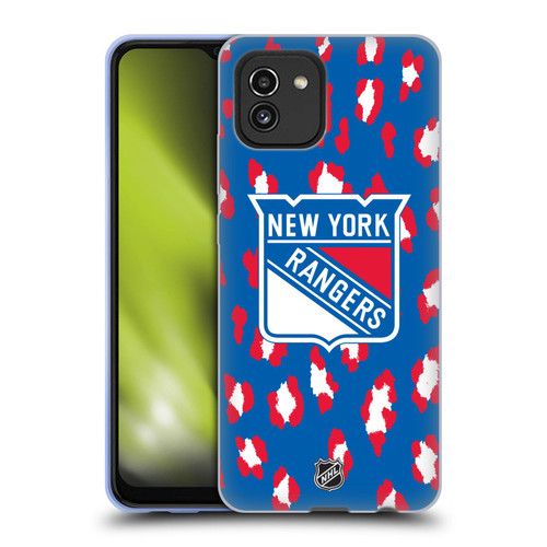 NHL New York Rangers Leopard Patten Soft Gel Case for Samsung Galaxy A03 (2021)