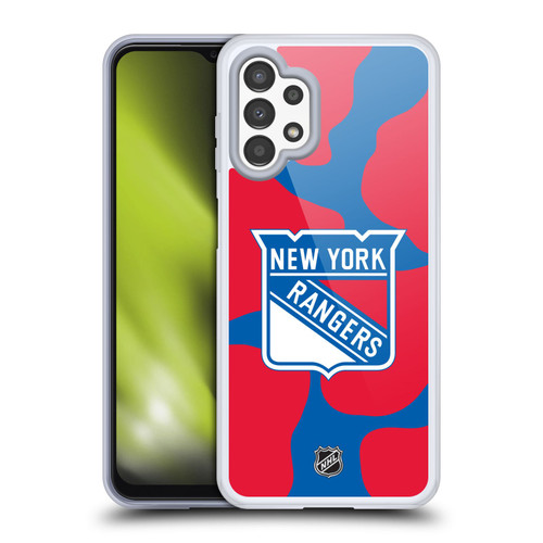 NHL New York Rangers Cow Pattern Soft Gel Case for Samsung Galaxy A13 (2022)