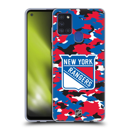 NHL New York Rangers Camouflage Soft Gel Case for Samsung Galaxy A21s (2020)