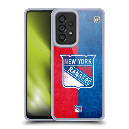 NHL New York Rangers Half Distressed Soft Gel Case for Samsung Galaxy A53 5G (2022)