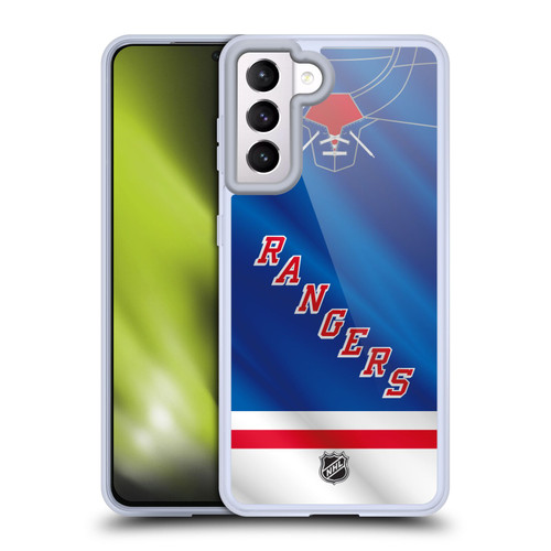 NHL New York Rangers Jersey Soft Gel Case for Samsung Galaxy S21 5G