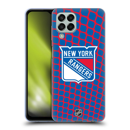 NHL New York Rangers Net Pattern Soft Gel Case for Samsung Galaxy M33 (2022)