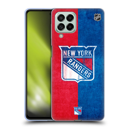 NHL New York Rangers Half Distressed Soft Gel Case for Samsung Galaxy M53 (2022)