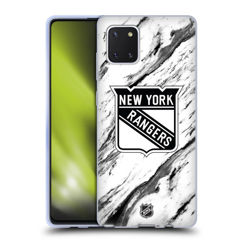 NHL New York Rangers Marble Soft Gel Case for Samsung Galaxy Note10 Lite
