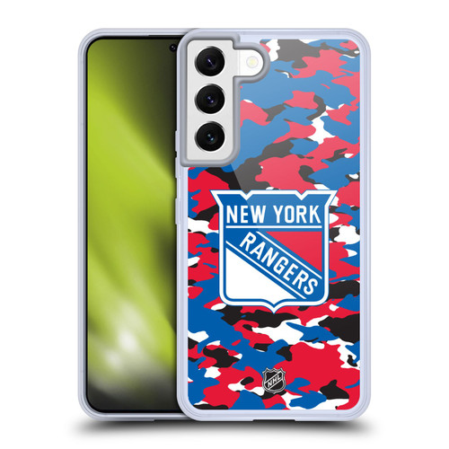 NHL New York Rangers Camouflage Soft Gel Case for Samsung Galaxy S22 5G & MagSafe