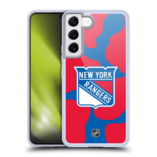 NHL New York Rangers Cow Pattern Soft Gel Case for Samsung Galaxy S22 5G