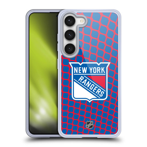 NHL New York Rangers Net Pattern Soft Gel Case for Samsung Galaxy S23 5G & MagSafe