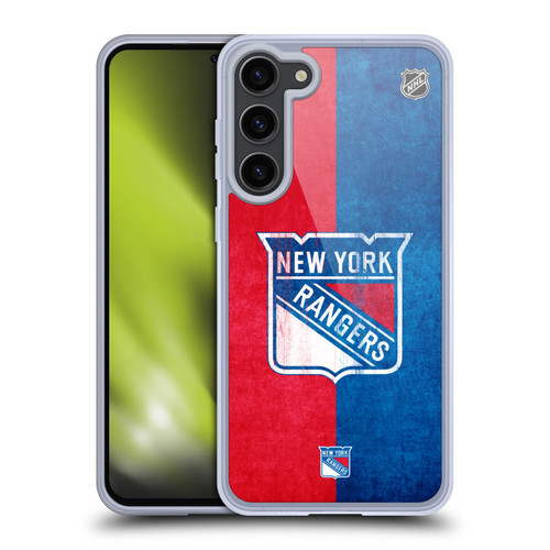 NHL New York Rangers Half Distressed Soft Gel Case for Samsung Galaxy S23+ 5G & MagSafe