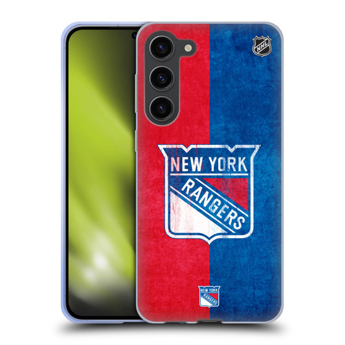 NHL New York Rangers Half Distressed Soft Gel Case for Samsung Galaxy S23+ 5G