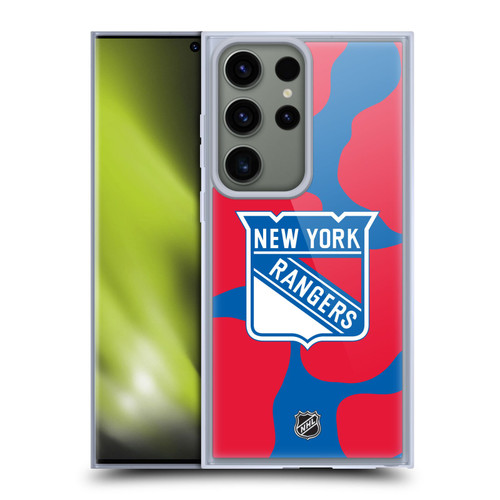 NHL New York Rangers Cow Pattern Soft Gel Case for Samsung Galaxy S23 Ultra 5G
