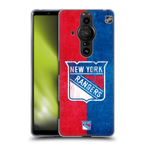 NHL New York Rangers Half Distressed Soft Gel Case for Sony Xperia Pro-I