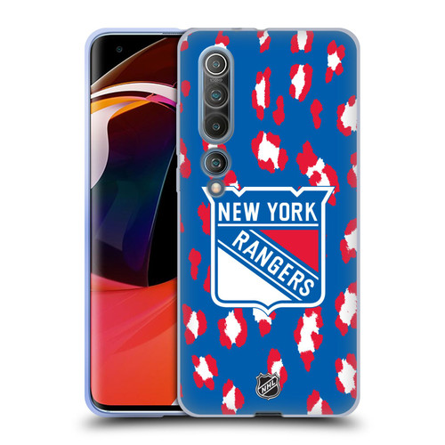 NHL New York Rangers Leopard Pattern Soft Gel Case for Xiaomi Mi 10 5G / Mi 10 Pro 5G