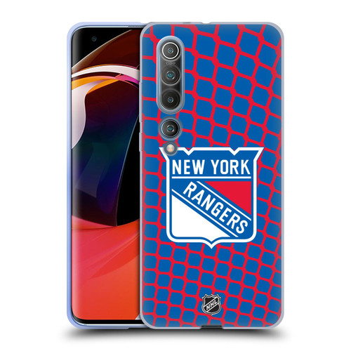NHL New York Rangers Net Pattern Soft Gel Case for Xiaomi Mi 10 5G / Mi 10 Pro 5G