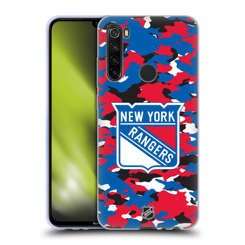 NHL New York Rangers Camouflage Soft Gel Case for Xiaomi Redmi Note 8T