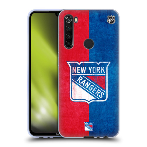 NHL New York Rangers Half Distressed Soft Gel Case for Xiaomi Redmi Note 8T