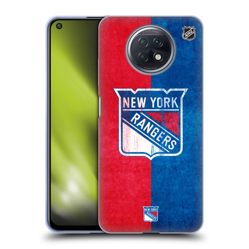 NHL New York Rangers Half Distressed Soft Gel Case for Xiaomi Redmi Note 9T 5G