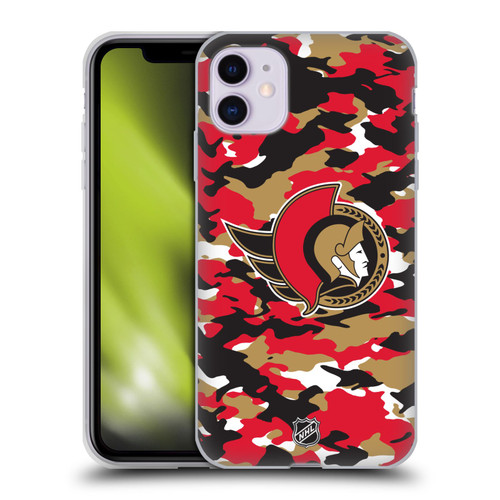 NHL Ottawa Senators Camouflage Soft Gel Case for Apple iPhone 11