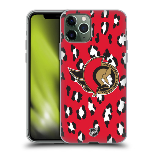 NHL Ottawa Senators Leopard Patten Soft Gel Case for Apple iPhone 11 Pro