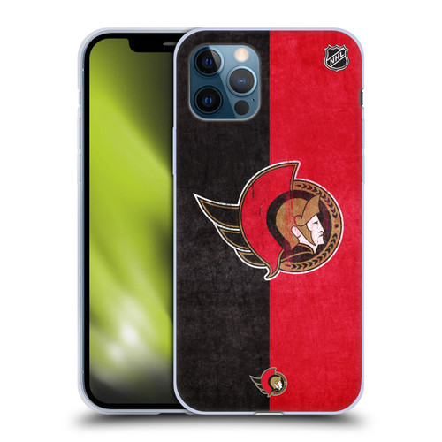 NHL Ottawa Senators Half Distressed Soft Gel Case for Apple iPhone 12 / iPhone 12 Pro