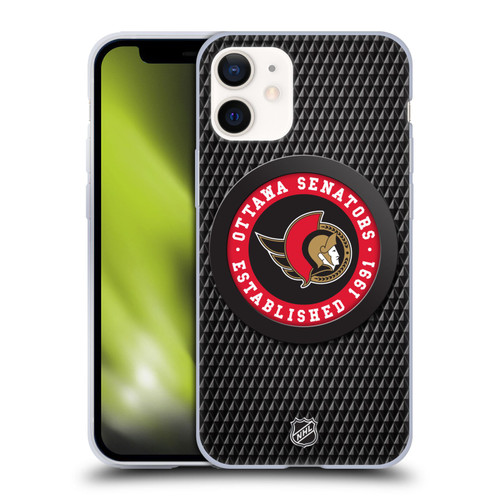 NHL Ottawa Senators Puck Texture Soft Gel Case for Apple iPhone 12 Mini