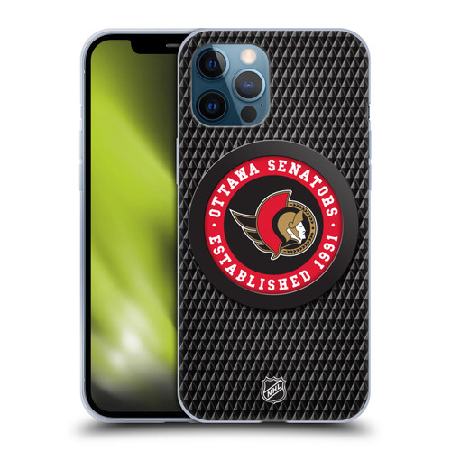 NHL Ottawa Senators Puck Texture Soft Gel Case for Apple iPhone 12 Pro Max