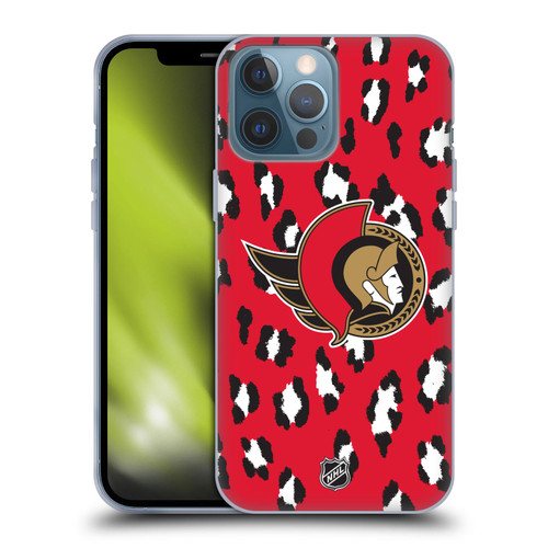 NHL Ottawa Senators Leopard Patten Soft Gel Case for Apple iPhone 13 Pro Max