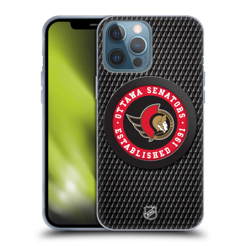 NHL Ottawa Senators Puck Texture Soft Gel Case for Apple iPhone 13 Pro Max