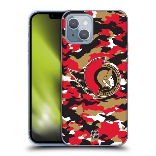 NHL Ottawa Senators Camouflage Soft Gel Case for Apple iPhone 14
