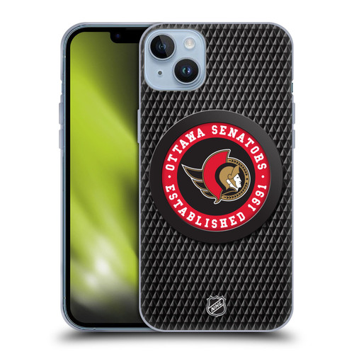NHL Ottawa Senators Puck Texture Soft Gel Case for Apple iPhone 14 Plus