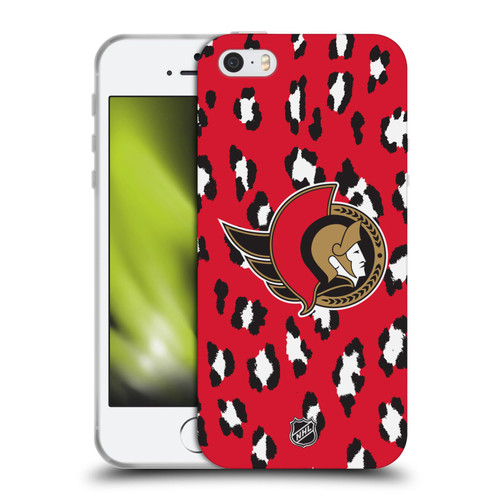 NHL Ottawa Senators Leopard Patten Soft Gel Case for Apple iPhone 5 / 5s / iPhone SE 2016