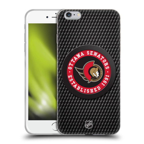 NHL Ottawa Senators Puck Texture Soft Gel Case for Apple iPhone 6 Plus / iPhone 6s Plus