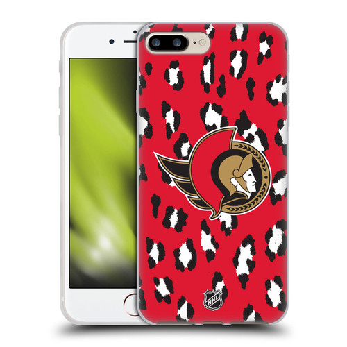 NHL Ottawa Senators Leopard Patten Soft Gel Case for Apple iPhone 7 Plus / iPhone 8 Plus